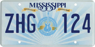 MS license plate ZHG124