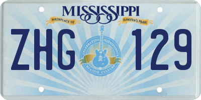 MS license plate ZHG129