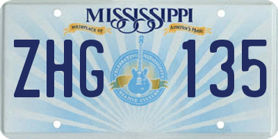 MS license plate ZHG135
