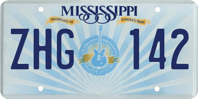 MS license plate ZHG142