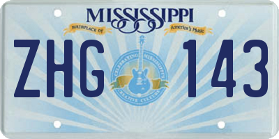 MS license plate ZHG143
