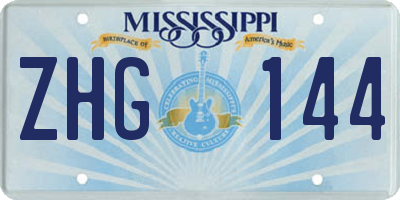 MS license plate ZHG144