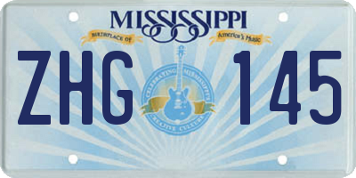 MS license plate ZHG145