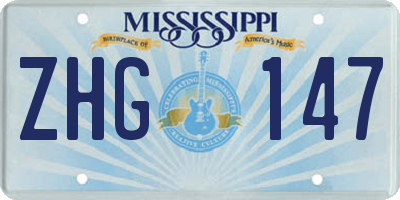 MS license plate ZHG147