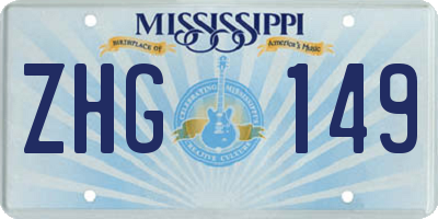 MS license plate ZHG149