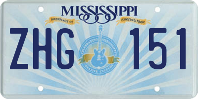MS license plate ZHG151