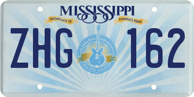 MS license plate ZHG162
