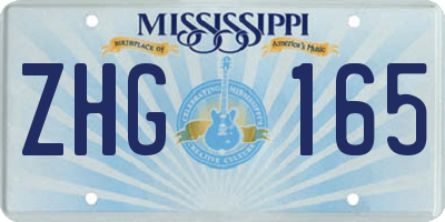 MS license plate ZHG165