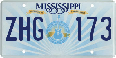 MS license plate ZHG173