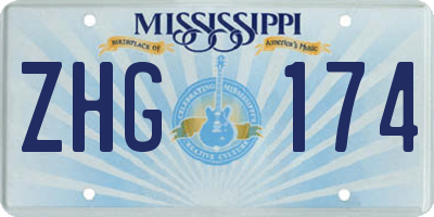 MS license plate ZHG174