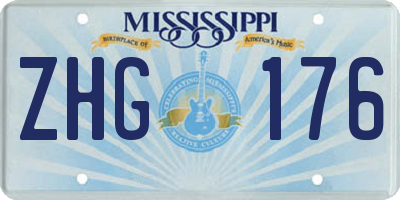 MS license plate ZHG176