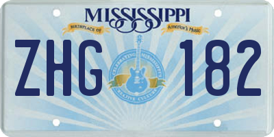MS license plate ZHG182