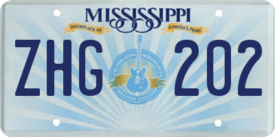 MS license plate ZHG202