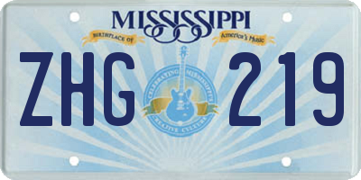 MS license plate ZHG219