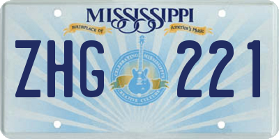 MS license plate ZHG221