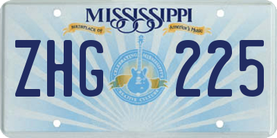 MS license plate ZHG225