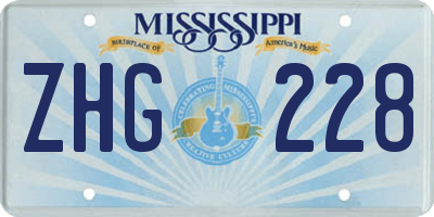 MS license plate ZHG228