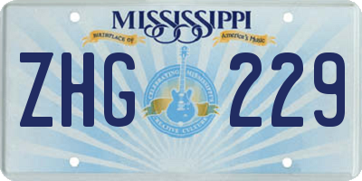 MS license plate ZHG229