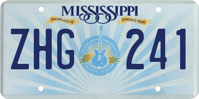 MS license plate ZHG241
