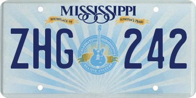 MS license plate ZHG242