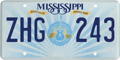 MS license plate ZHG243