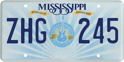 MS license plate ZHG245