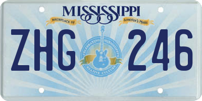 MS license plate ZHG246