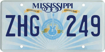 MS license plate ZHG249