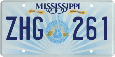 MS license plate ZHG261