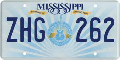 MS license plate ZHG262