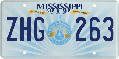 MS license plate ZHG263
