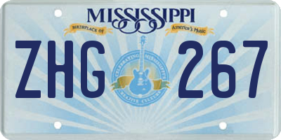 MS license plate ZHG267