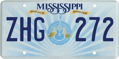 MS license plate ZHG272