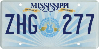 MS license plate ZHG277