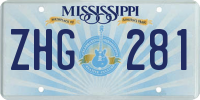 MS license plate ZHG281