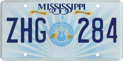 MS license plate ZHG284