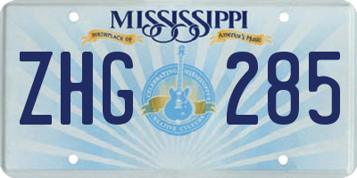 MS license plate ZHG285