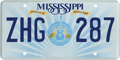MS license plate ZHG287