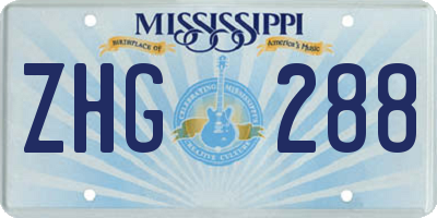 MS license plate ZHG288