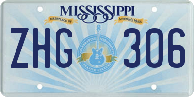 MS license plate ZHG306