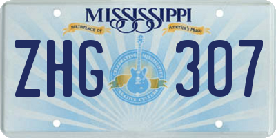 MS license plate ZHG307