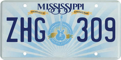 MS license plate ZHG309