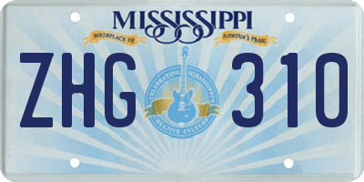 MS license plate ZHG310