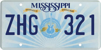 MS license plate ZHG321