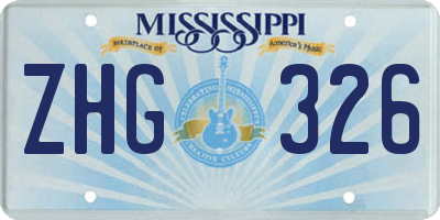 MS license plate ZHG326