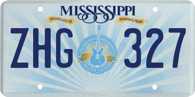 MS license plate ZHG327