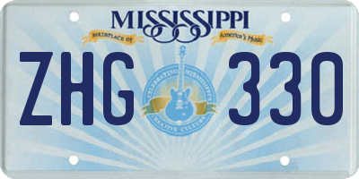 MS license plate ZHG330
