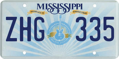 MS license plate ZHG335