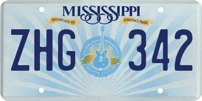 MS license plate ZHG342