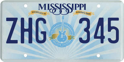 MS license plate ZHG345